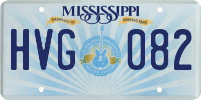 MS license plate HVG082