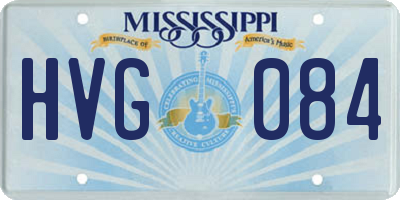 MS license plate HVG084