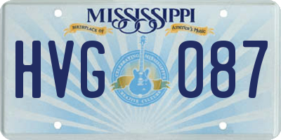 MS license plate HVG087