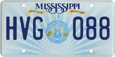 MS license plate HVG088