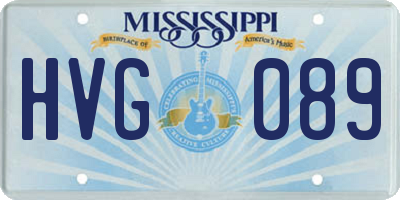 MS license plate HVG089