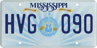MS license plate HVG090