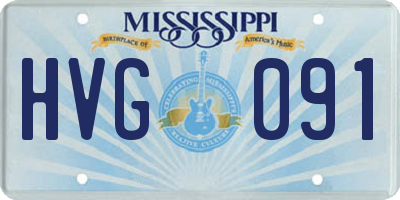 MS license plate HVG091