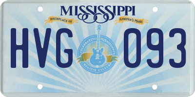 MS license plate HVG093