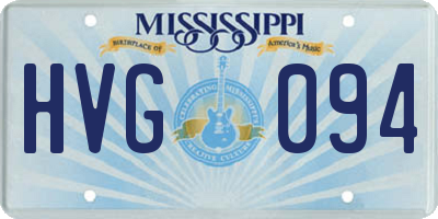 MS license plate HVG094