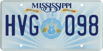 MS license plate HVG098