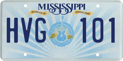 MS license plate HVG101