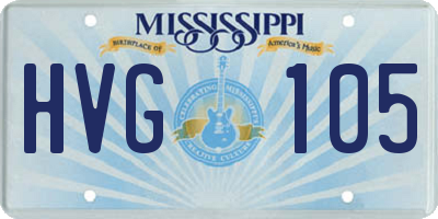 MS license plate HVG105