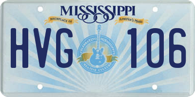 MS license plate HVG106