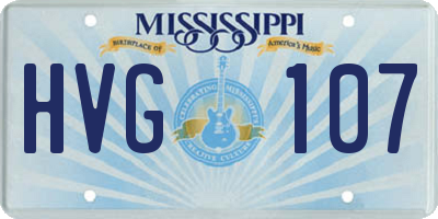 MS license plate HVG107