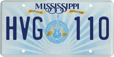 MS license plate HVG110