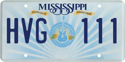MS license plate HVG111