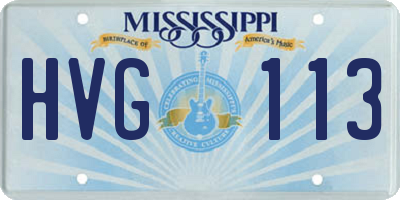 MS license plate HVG113