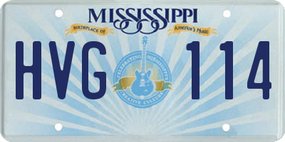 MS license plate HVG114