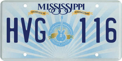 MS license plate HVG116