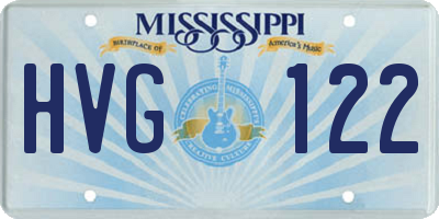 MS license plate HVG122