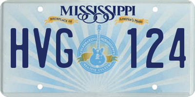 MS license plate HVG124