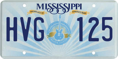 MS license plate HVG125
