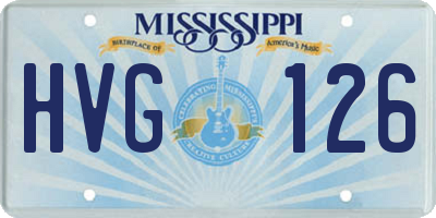 MS license plate HVG126