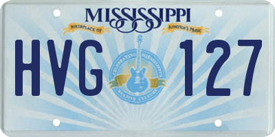 MS license plate HVG127