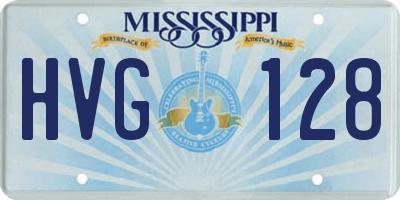 MS license plate HVG128