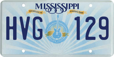 MS license plate HVG129