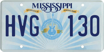 MS license plate HVG130