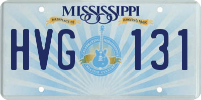 MS license plate HVG131
