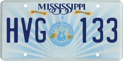 MS license plate HVG133