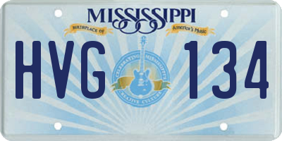 MS license plate HVG134