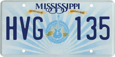 MS license plate HVG135
