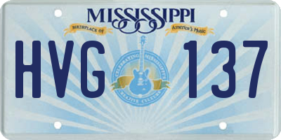 MS license plate HVG137