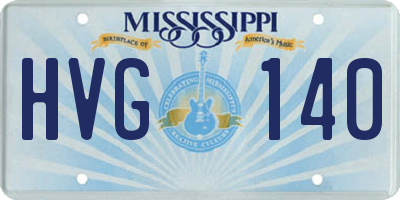 MS license plate HVG140