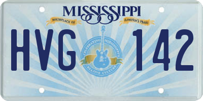 MS license plate HVG142