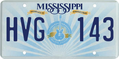 MS license plate HVG143