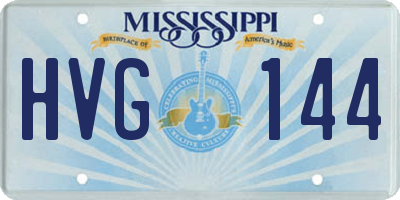 MS license plate HVG144