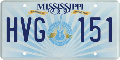 MS license plate HVG151