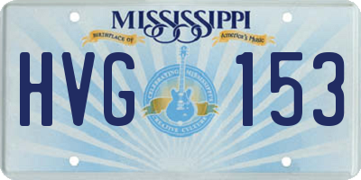 MS license plate HVG153