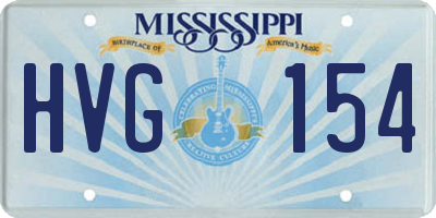 MS license plate HVG154