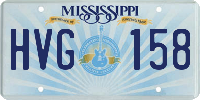 MS license plate HVG158