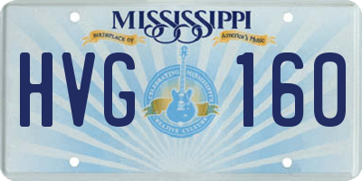 MS license plate HVG160
