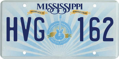 MS license plate HVG162