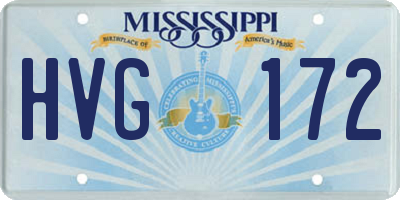 MS license plate HVG172