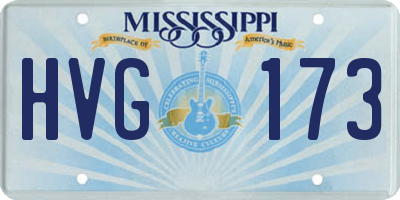 MS license plate HVG173