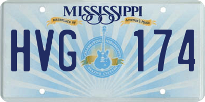 MS license plate HVG174