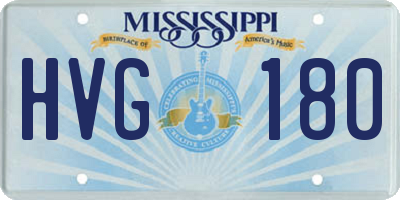 MS license plate HVG180