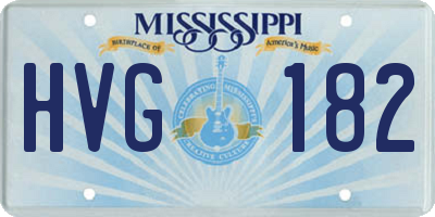 MS license plate HVG182