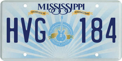 MS license plate HVG184