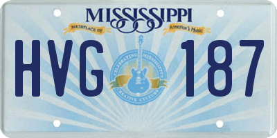 MS license plate HVG187