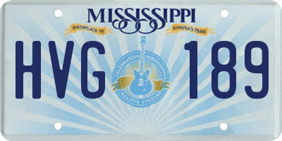 MS license plate HVG189